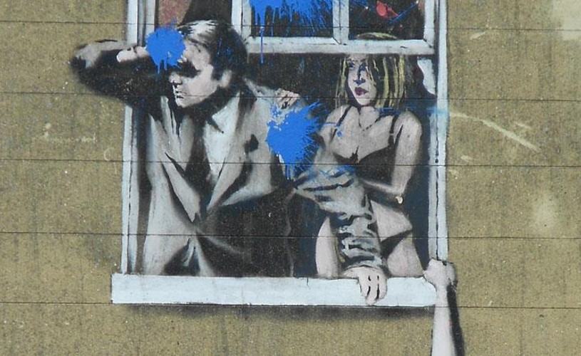 Banksy's Well Hung Lover in Bristol